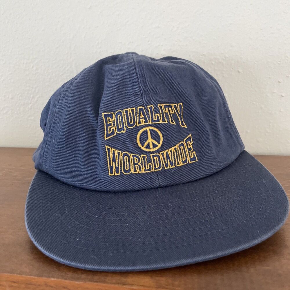 VANS Take A Stand EQUALITY WORLDWIDE Peace Sign Hat Blue Adult Unisex One Size
